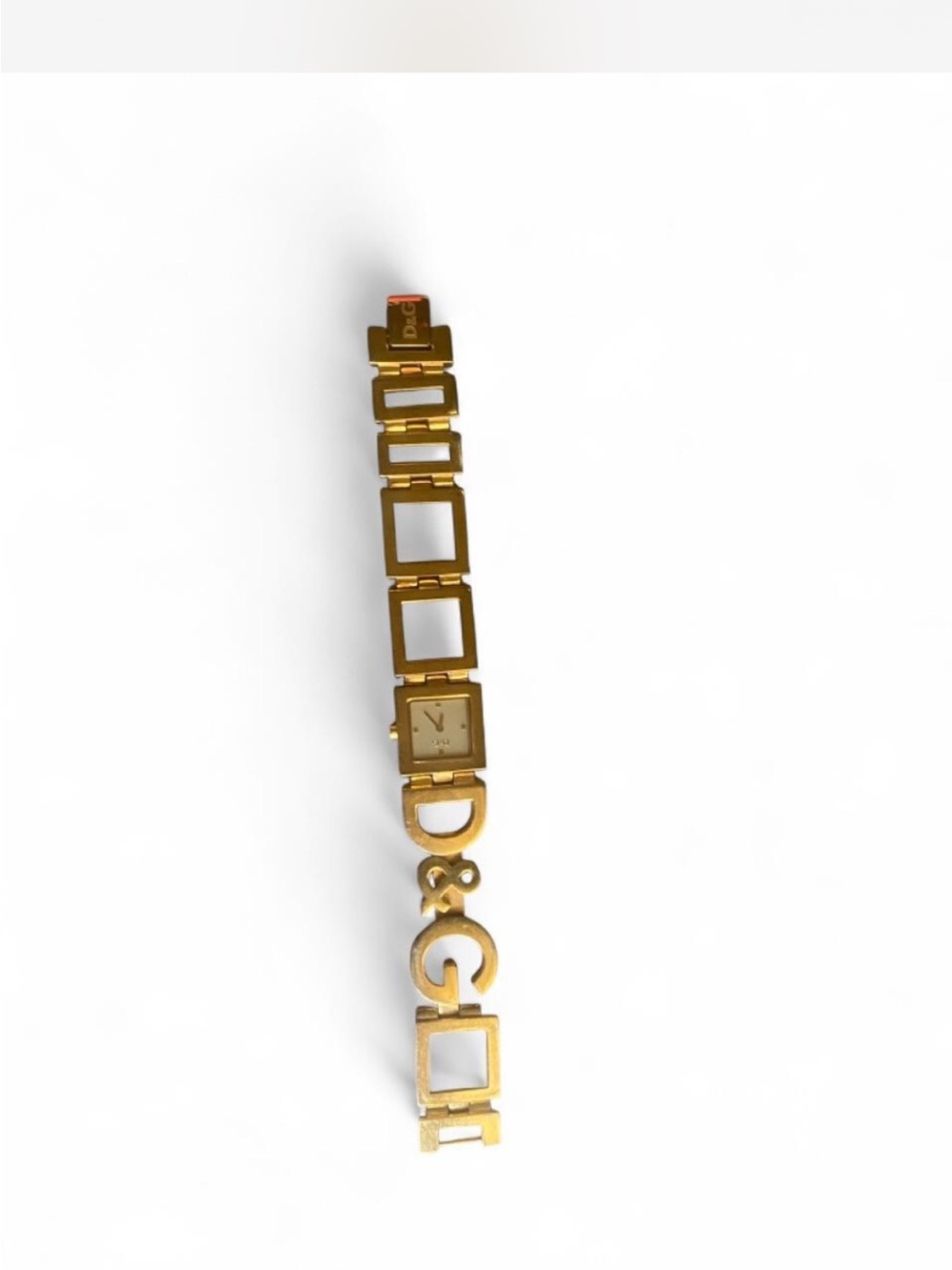 Vintage D&G Dolce & Gabbana Gold Shout Chain Link Wat… - Gem